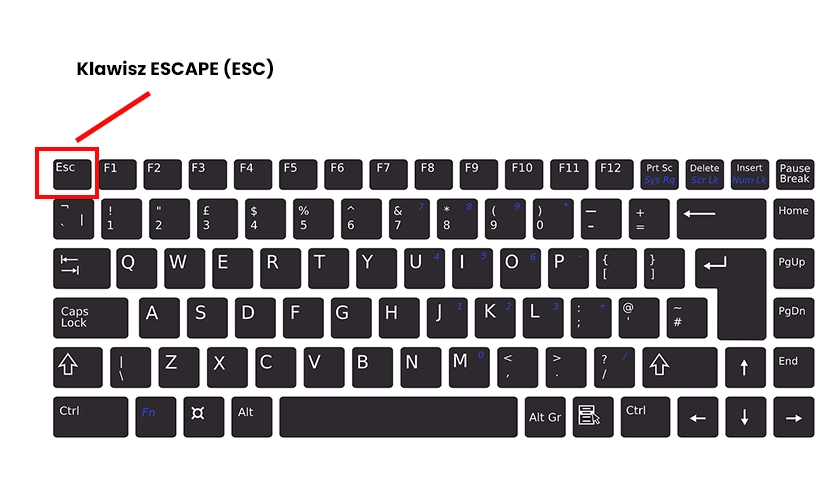 ESCAPE key on a computer keyboard
